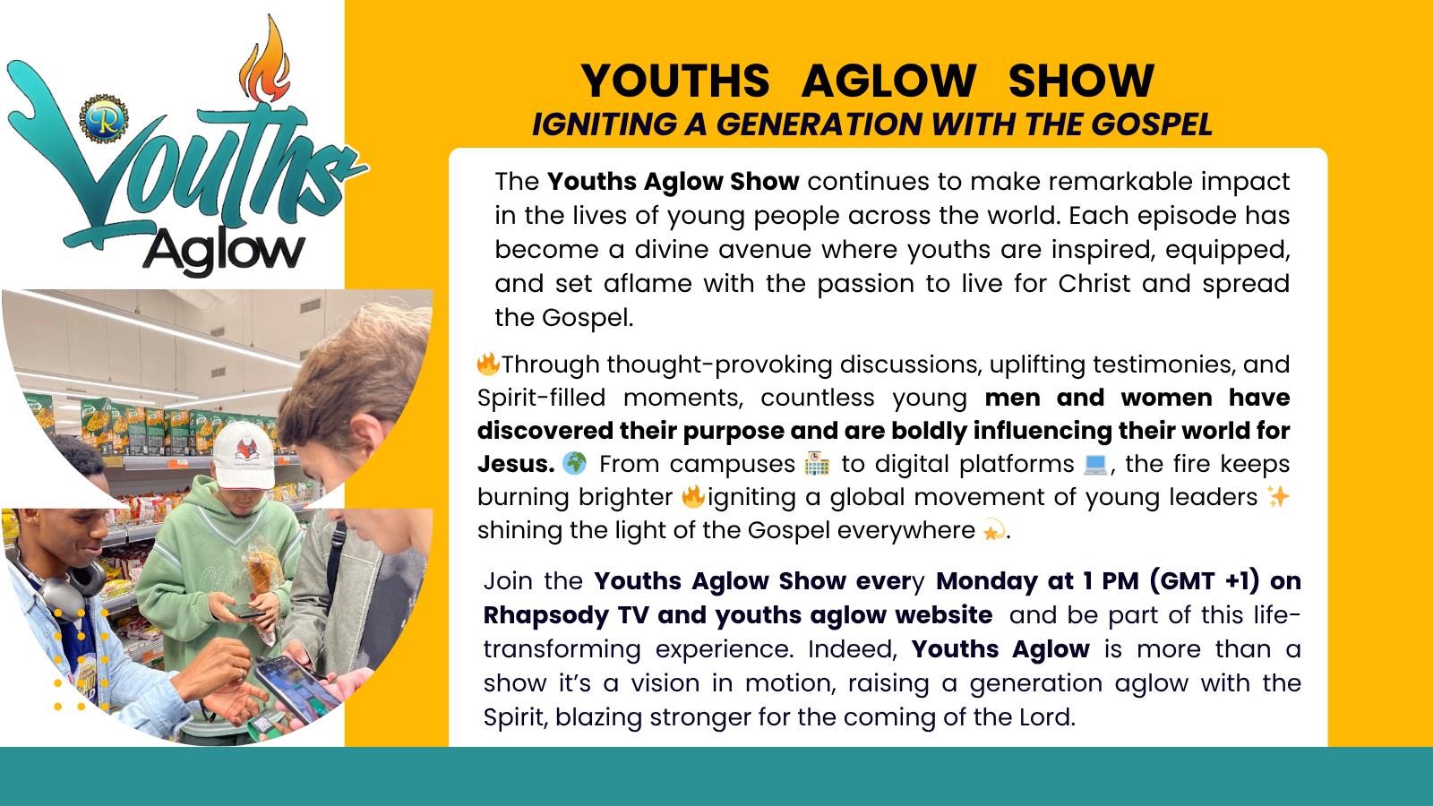 YOUTHS  AGLOW  SHOW IGNITING A GENERATION WITH THE GOSPEL